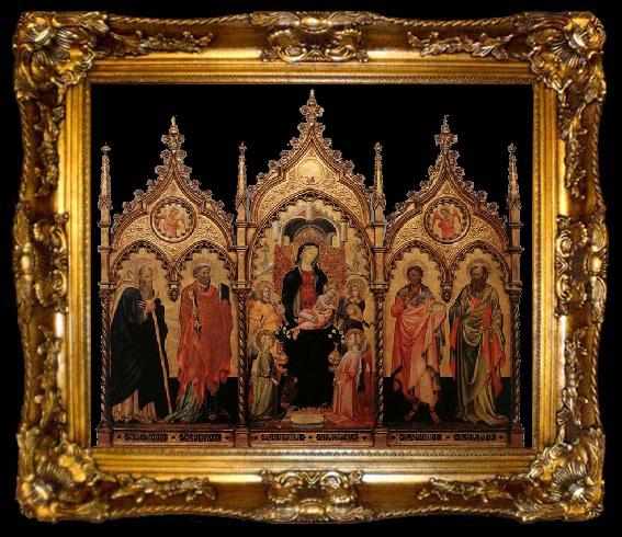 framed  unknow artist Madonna and Child Enthroned with Saints, ta009-2
